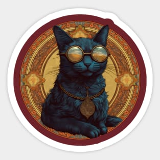 Cool Cat with Glasses Sticker